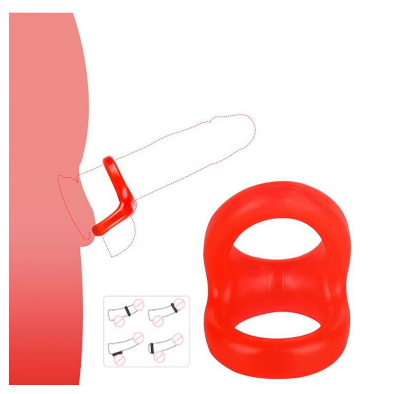 M8 Lock God Silicone Double Lock Fine Ring TPE Double Ring Beam Fine Ring Double Ring Egg Ring Penis Ring