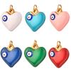 Pendentif Collier Charms Oeil de Démon en Acier Inoxydable Cœur d'Amour Européen & Américain