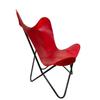 Vintage Leather Living Room Butterfly Chair Red Leather Butterfly Chair Cover with Powder Coated Black Folding Frame 100% Premium Quality