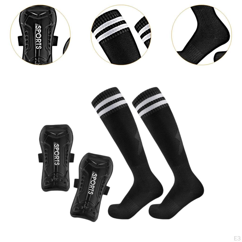 Soccer Shin Guards Protection Gear with Socks for All Ages, Comfortable Shockproof Calf