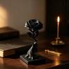 Matte Black Black Rose Ornament Gothic Black Rose Statue Unique Gift Rose Flower Statue  Dark Style