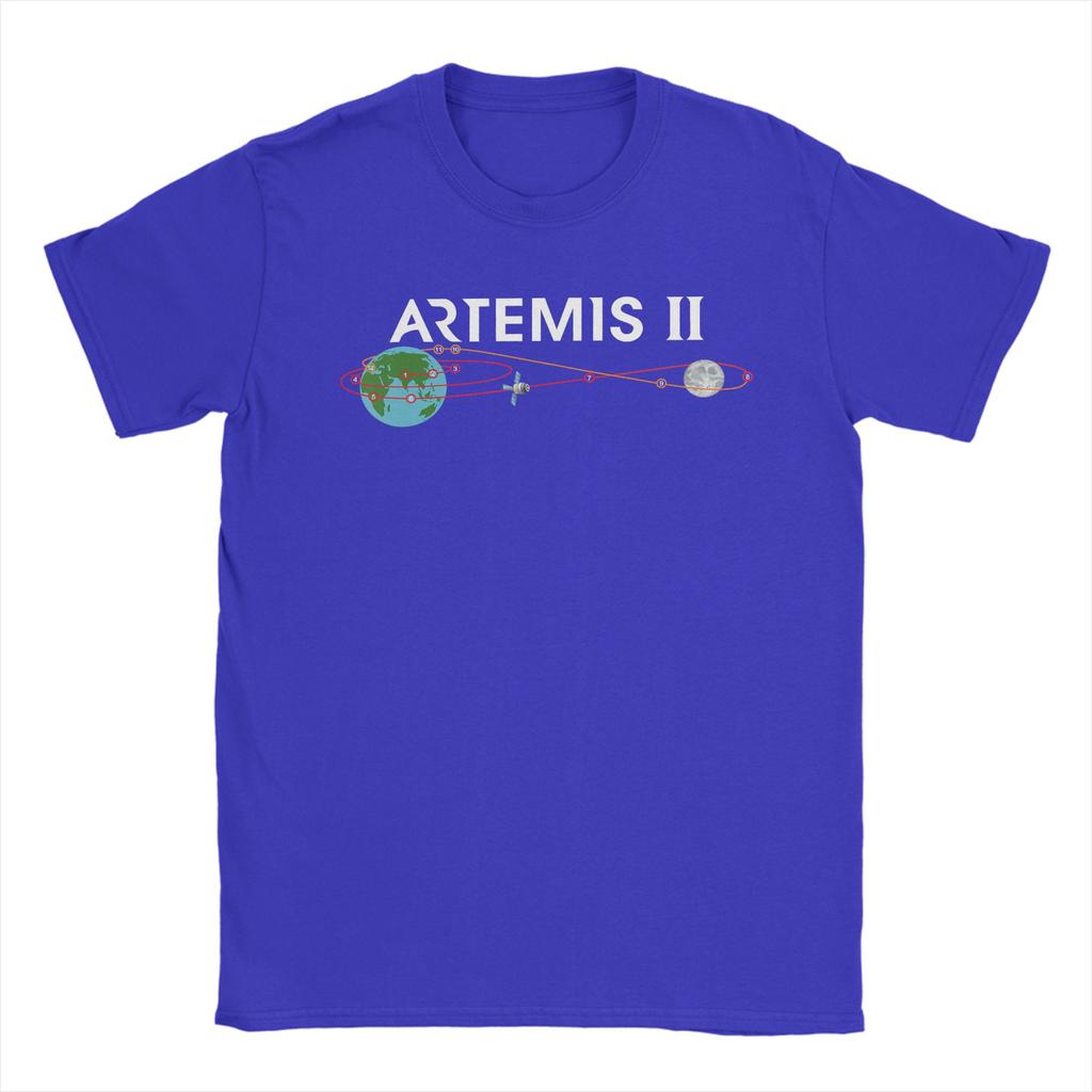 Artemis Route Map SLS Rocket Launch Mission To The Moon TShirt T Shirts Short Sleeve YK Fun Tops Summer Cotton Clothing