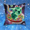 Cute Funny Rainbow Alien Cat Pillow for Sofa Seat Chair Decorative/Modern Home Decor Print Throw Cushion
