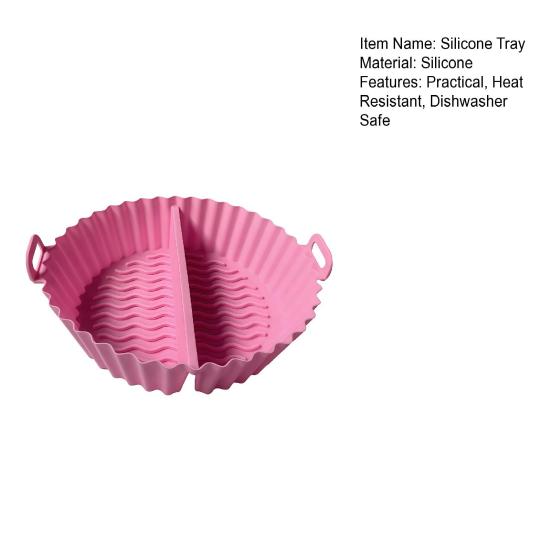 Silicone Air Fryer Liner with Dividers Non-Stick Baking Mat for Toaster Oven & Grill Reusable Dishwasher Safe Heat Resistant Air