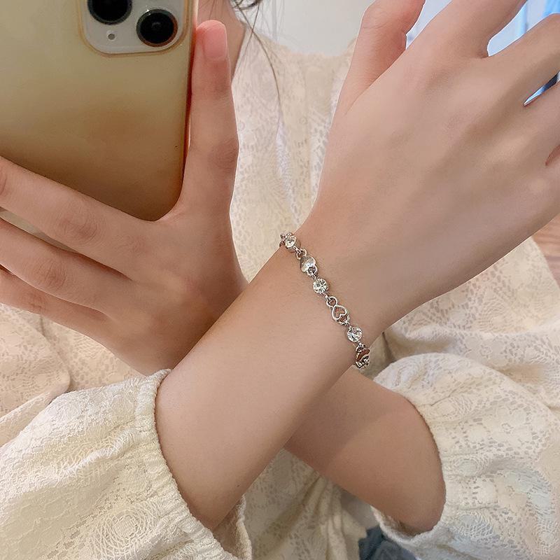Sweet Love Zircon Bracelet: Trendy Korean Design, Versatile & Elegant Jewelry for Women