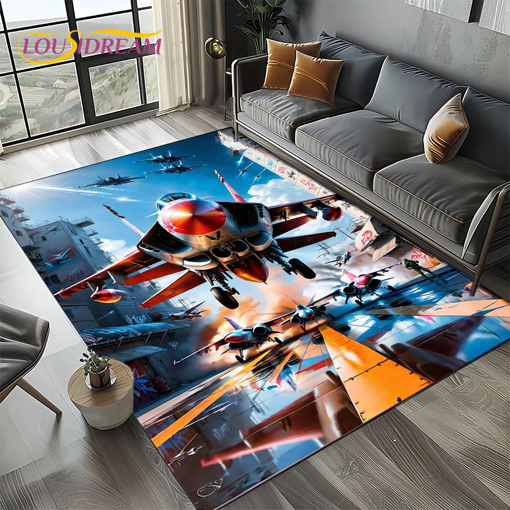 3D Vesmír Spitfire Letadlo Letectvo Jet Stíhačka Kreslený Koberec Kobereček pro Obývací Pokoj Ložnici Pohovku Dekorace, Protiskluzová Podložka na Podlahu