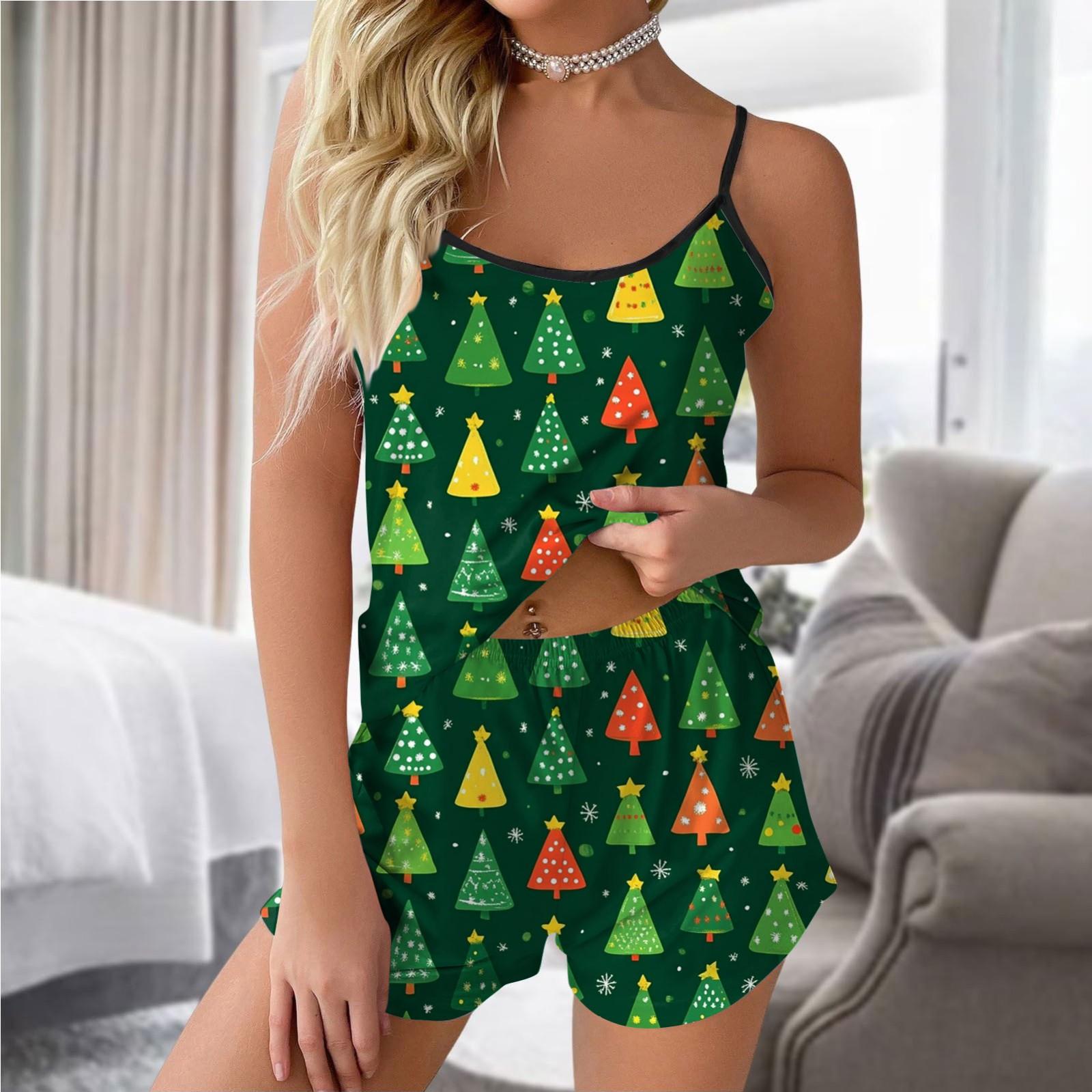 Женский модный рождественский комплект с принтом без рукавов — фото 8