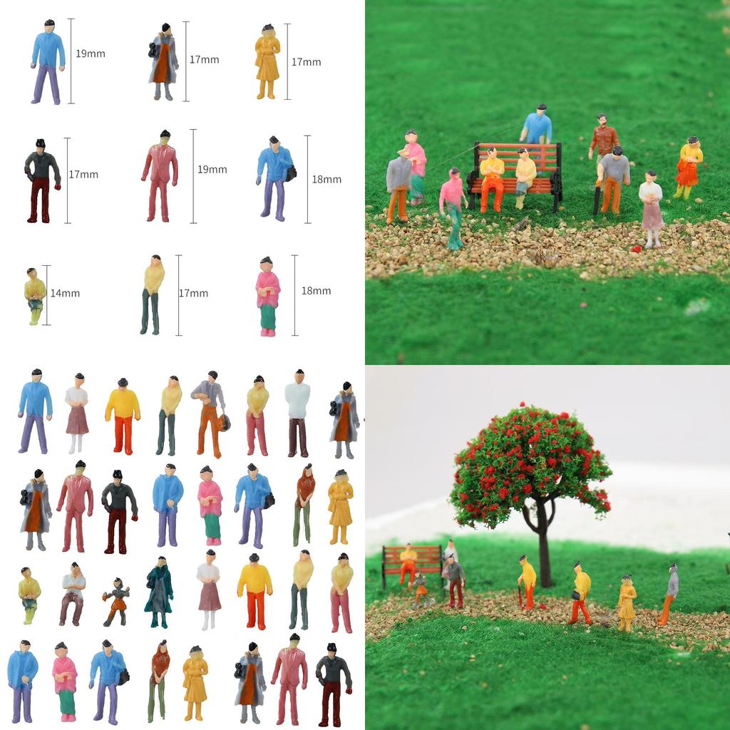 Colorful Plastic Miniature Figurine Models Set Of 100 In 1 To 200 Scale For Collectors