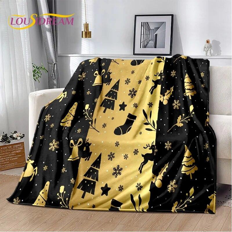 Desene animat Moș Crăciun Pom de Crăciun Fericit Cadou pentru copii Pătură moale de pluș, pătură de flanel Pătură pentru sufragerie dormitor canapea
