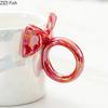 Pearl Color Glazed Porcelain Cup Lovely Bowknot Decor Coffee Mug Dining Table Milk Mugs Afternoon Tea Teacup Fruits Juice Cup