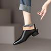 Fashion 2025 Women Boots Retro Chelsea Boots Women Shoes Winter Fashion Women ANKLE Boots Split Leather Female Square Heel Leather