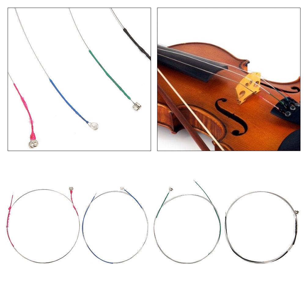 4Pcs Violin Strings Set Silver Stainless Steel Musical Instrument Accessories for 4 4