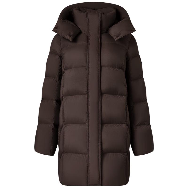 Tanbor Damen-Daunenjacke mit abnehmbarer Kapuze, mittellang