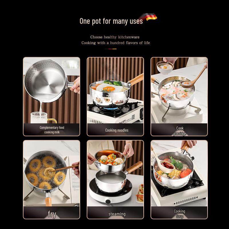 Japanese Style 316 Stainless Steel Yukihira Multi-Purpose Pot