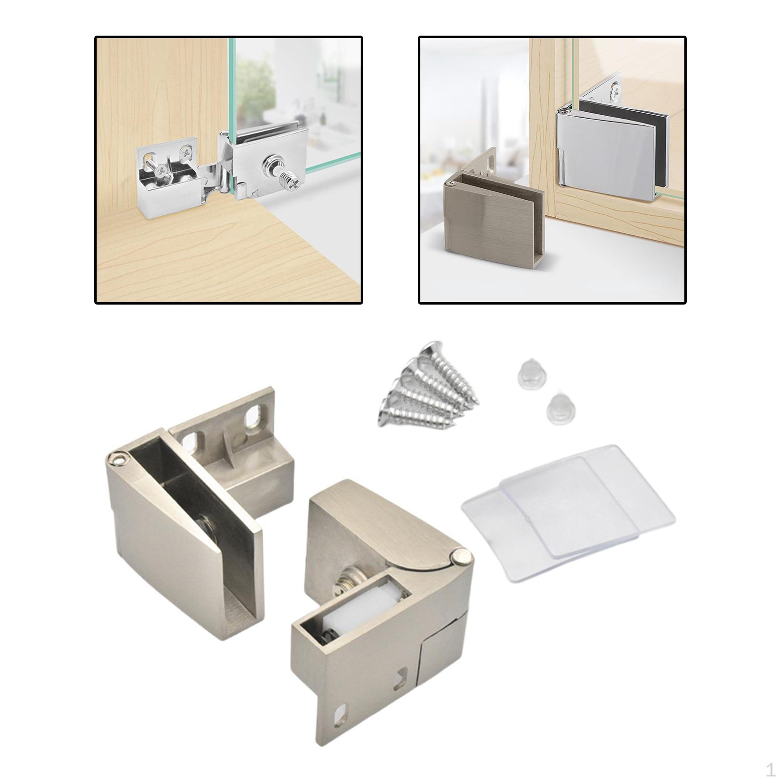 Петля для стеклянной двери Настенный монтаж на винтах Доводчик Шкаф, Запасные части для шкафчика Light Gold