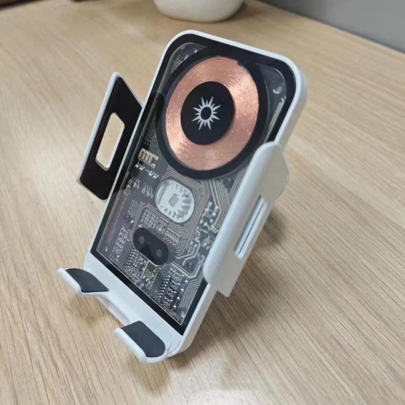 15W Wireless Car Charger Phone Holder, Air Vent Mount Transparent Bracket, Fast Charging For Universal Smartphones