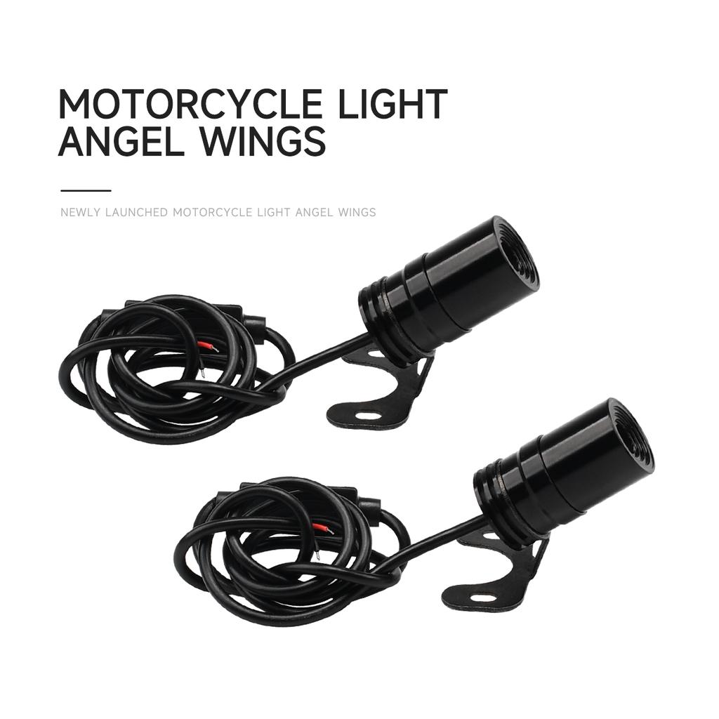2Pcs Angel Wings Licht Motorrad modifizierte LED dekorative Willkommen Flügel Laser Umgebungsatmosphäre Lampe Projektion 12V 24V