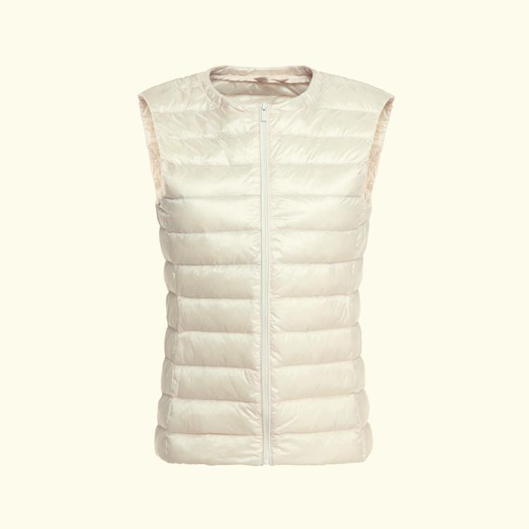 Plus-Size Women's Lightweight White Duck Down Vest for Middle-Aged and Elderly