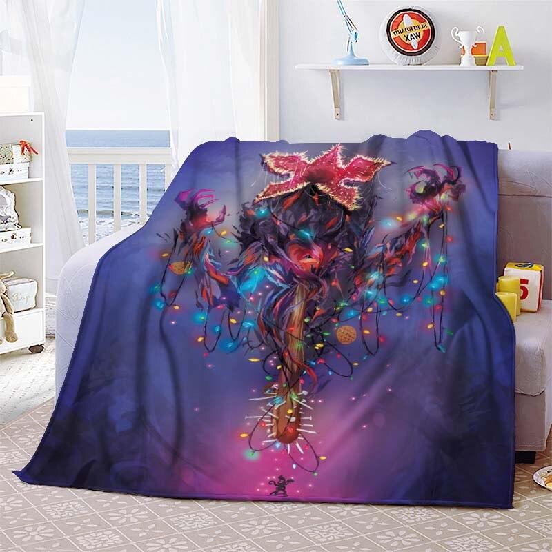 Heißer Film Stranger Things Deckenbezug Cartoon Flanelldecken für Betten Sofas Warmes Bettlaken Weiche Bettwäsche Zimmerdeko Fan-Geschenk