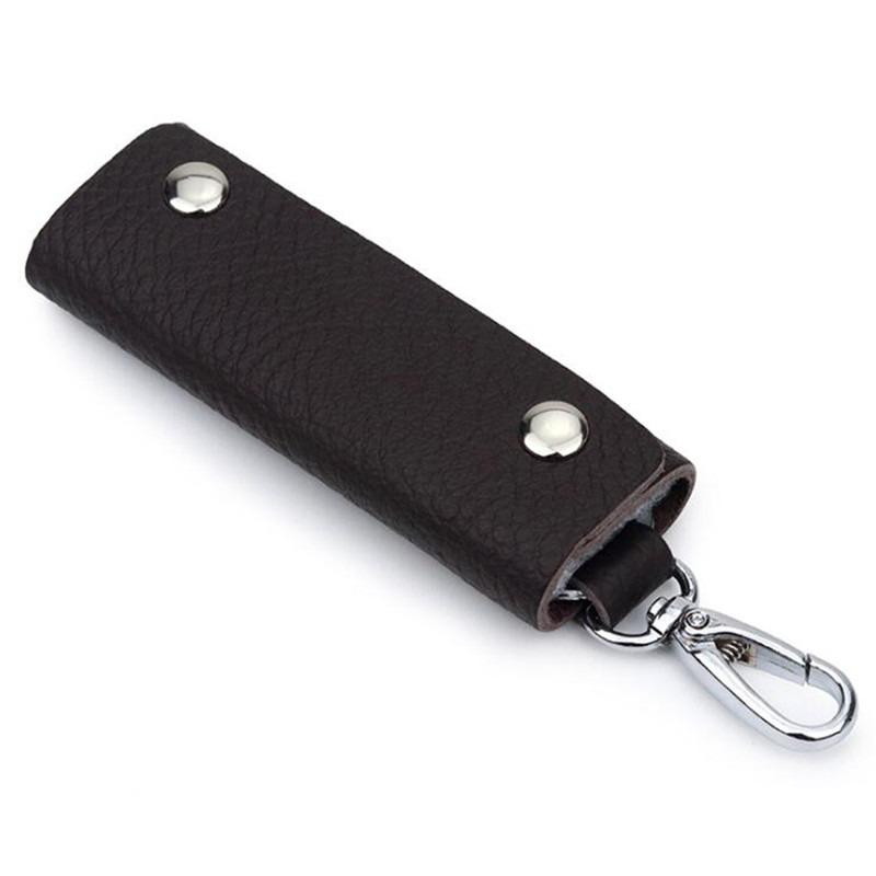 Men Key Holder Housekeeper Leather Car Key Wallets Keys Organizer Women Keychain Covers Zipper Key Case Bag Unisex Pouch Purse