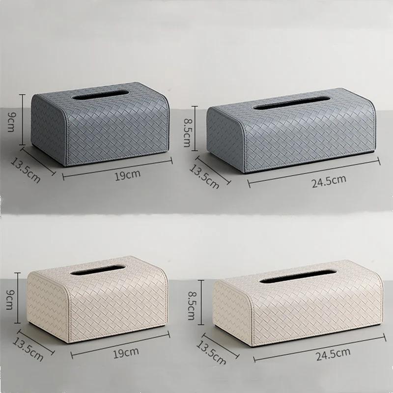 Scatola Portatovaglioli Rettangolare in Pelle a Griglia Intrecciata Creativa Scatola Portatovaglioli Estraibile Decorazione per Casa Camera da Letto Soggiorno