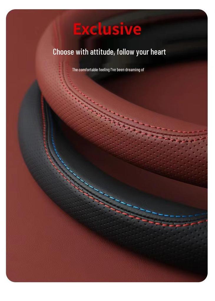 Ideal Steering Wheel Cover: Genuine Leather, Anti-slip, Sweat-absorbent, Ultra-thin Grip for L6 L8 L7 L9 I6 I8 MEGA