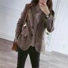 Women's Plaid Wool Suit Jacket - 2022 Autumn/Winter Korean Style, Slim & Versatile Retro Design
