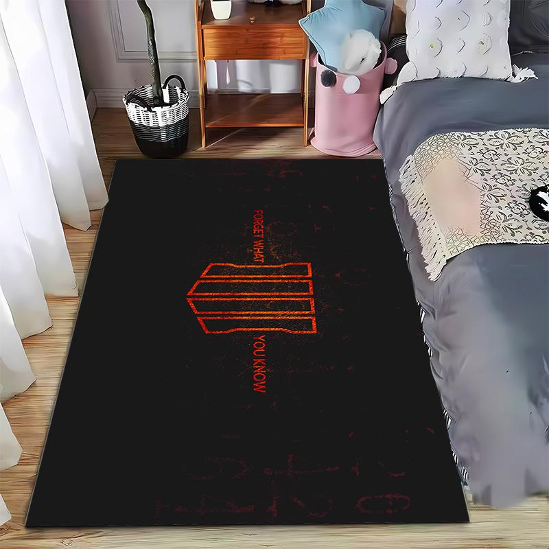 

Fashionable rug with red graphic on black background Suitable for use as an anti-slip game mat for living room and bedroom sofas 40x60cm( 15x23in )