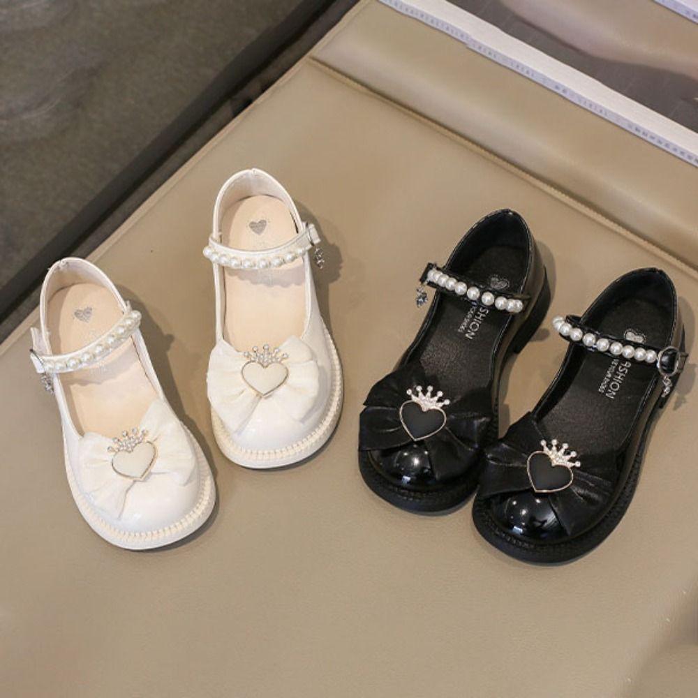 Soft Soled Mary Jane Shoe Pearl Girls Princess Shoes Fashion Casual Kids Flats  Banquet