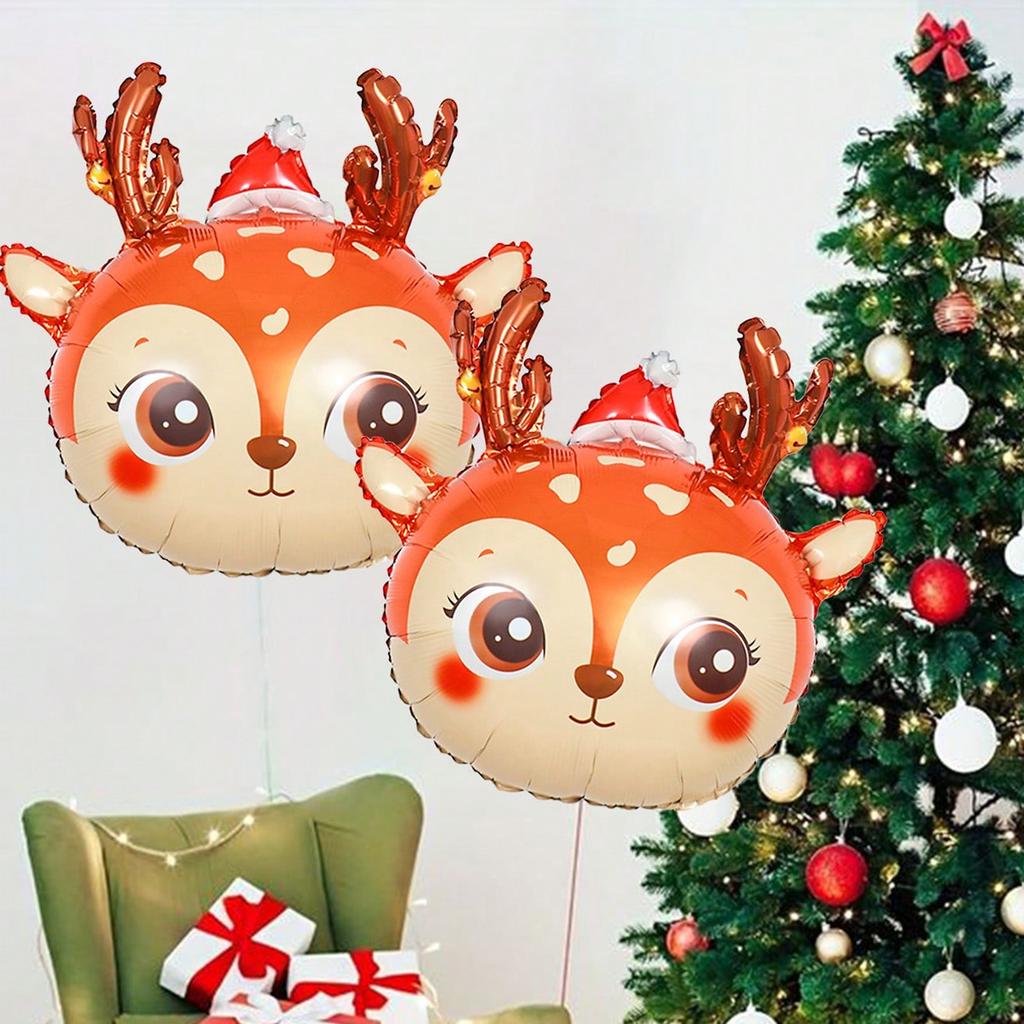 2/3pcs Christmas Balloons, Including Snowflake Santa Claus, Elk, and Christmas Hat Balloons, for Christmas Party Decorations