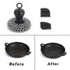 Cast Iron Chainmail Scrubber + Pan Scraper, Stainless Steel Skillet Cleaner, Scraper Tool for Cast