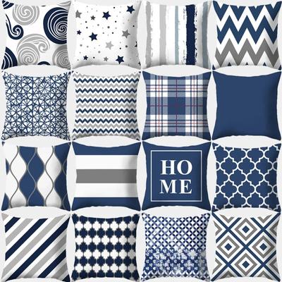 Blue Simple Decorative Pillowcase Office Living Room Car Ornaments Home Pillowcase