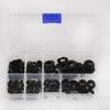 250pcs Washer Gasket Set Black Nylon Rubber Flat Repair Assortment Kit