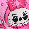 Kids Boys Girls Anime Cartoon Labubu Print Casual Short Sleeves T-shirt Shorts Clothes Set