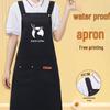 Red Canvas Waist Apron with Logo Printing for Catering, Weddings, Banquets, and Housewarming Events