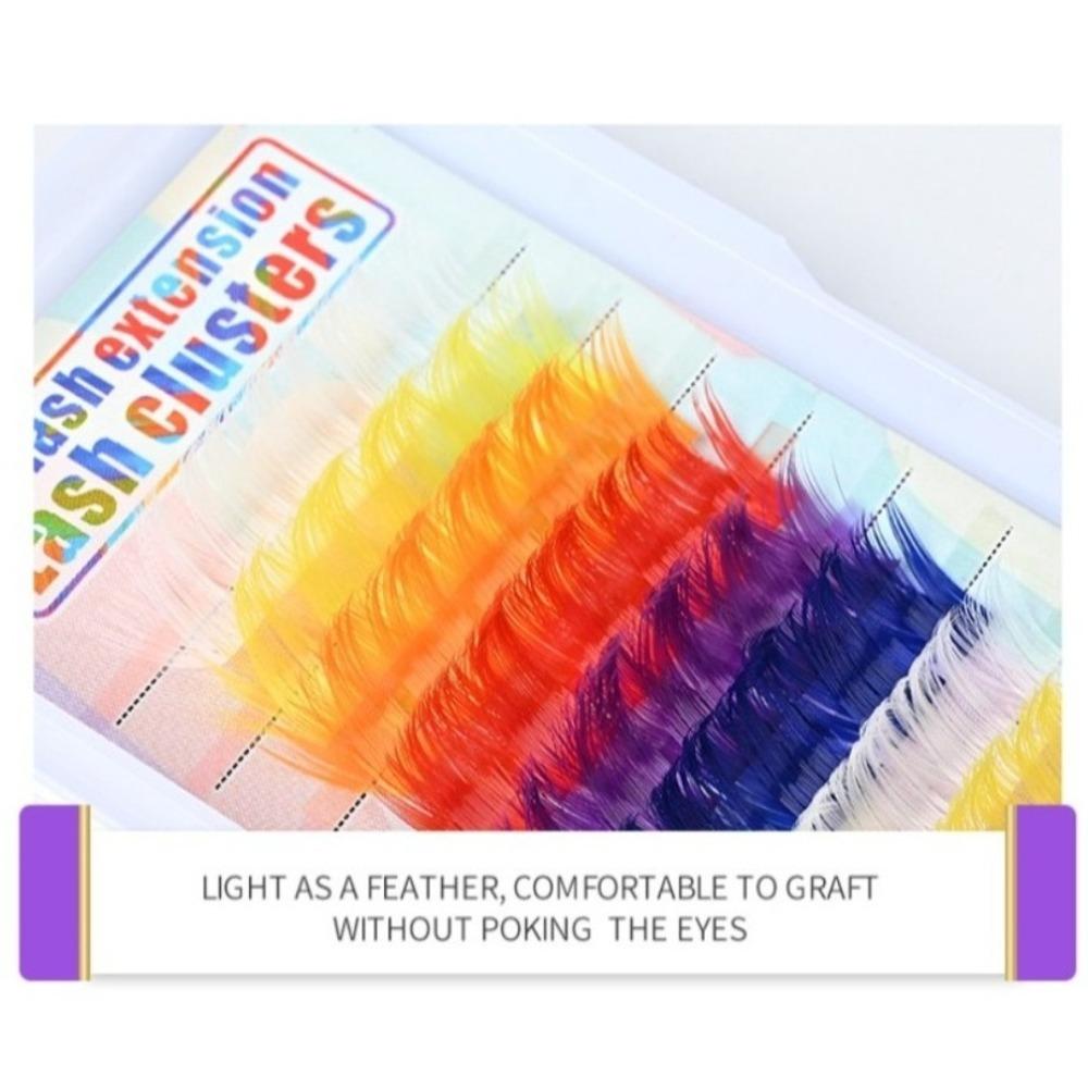 60pcs Curl Wispy Spikes Manga Lashes Mix Color DIY Cluster Lashes Individual False Eyelashes  Women