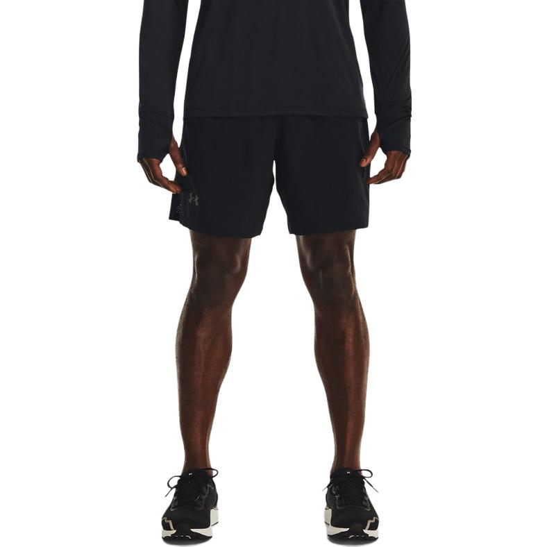 Under Armour Solid Color Brand Logo Loose Fit Sports Shorts Men Shorts Black 1377879-001