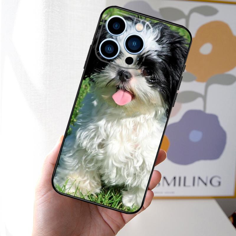 Shih Tzu Puppy Dogs Case Coque For iPhone 11 12 Pro Max Mini X XS XR 7 8 Plus Cover For iPhone 13 Pro Max Case