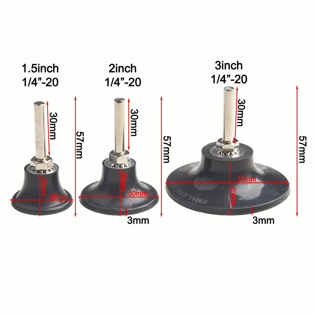 Grinder Accessories Abrasive Tool Garage Equipment 1 4 Inch Shank 3 Pieces Set Compatible With Sanding Discs 1.5inch