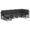 Outdoor Sofa Set Black Polyester