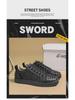 Men's 2024 Autumn Black Rivet Casual Fashion Sneakers