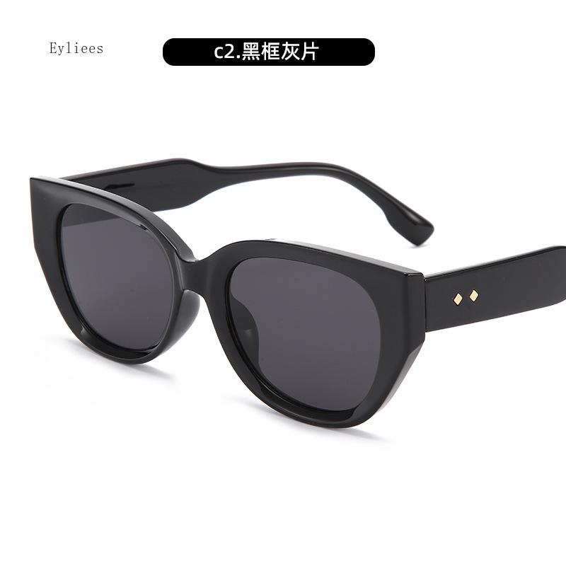 

Ins Popular Fashion Stylish Fashion Cat-Eye Women Adults Premium High Quality Premium Luxury Sun Protection Glasses Vintage Retro Jelly Tea