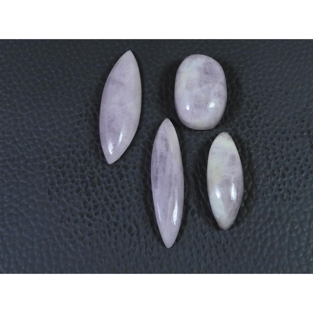 75Cts. Natural Pink Kunzite Mix Shape Cabochon Loose Gemstone 4Pcs Lot C-1855