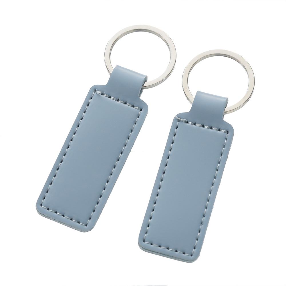 Short Doublesided PU Leather Keychain Car Thread Gift Metal Pendant Waist Strap Key Chain Keyholder for Key Chain Supplies