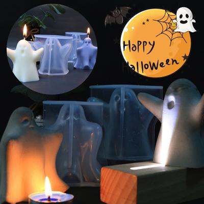 Ghost Halloween Scented Candle Moulds σιλικόνης DIY Horror Skull Handmade Soap Gypsum Candle Making Mold Decoration Supplies