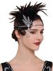 1920s Feather Headband with Rhinestones: Bachelorette Party & Masquerade Accessory