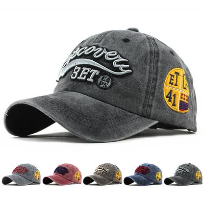 Men Letter Embroidered Wash Baseball Cap Vintage Hat Outdoor Adjustable Sunscreen Leisure Hat Spring Autumn Travel Tourism Beach Vacation