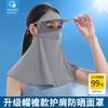Womens Ice Silk Sun Protection Face Cover With Wide Brim Hat UV Blocking Neck Eye Shield Breathable Adjustable Visor