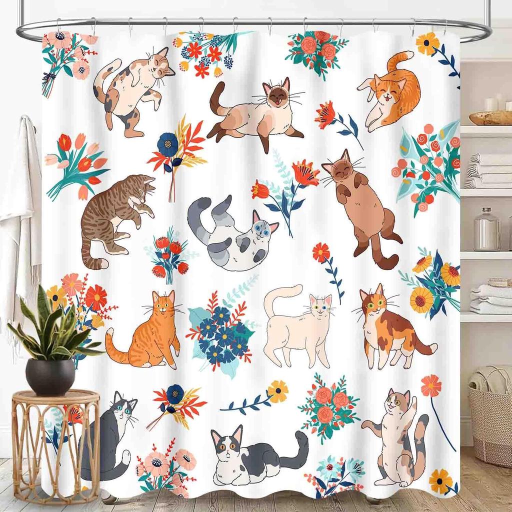 Boho Floral Shower Curtain for Bathroom,Colorful Mandala Tropical Flower Vibrant Ethnic Paisley Print Bohemian Unique Vintage