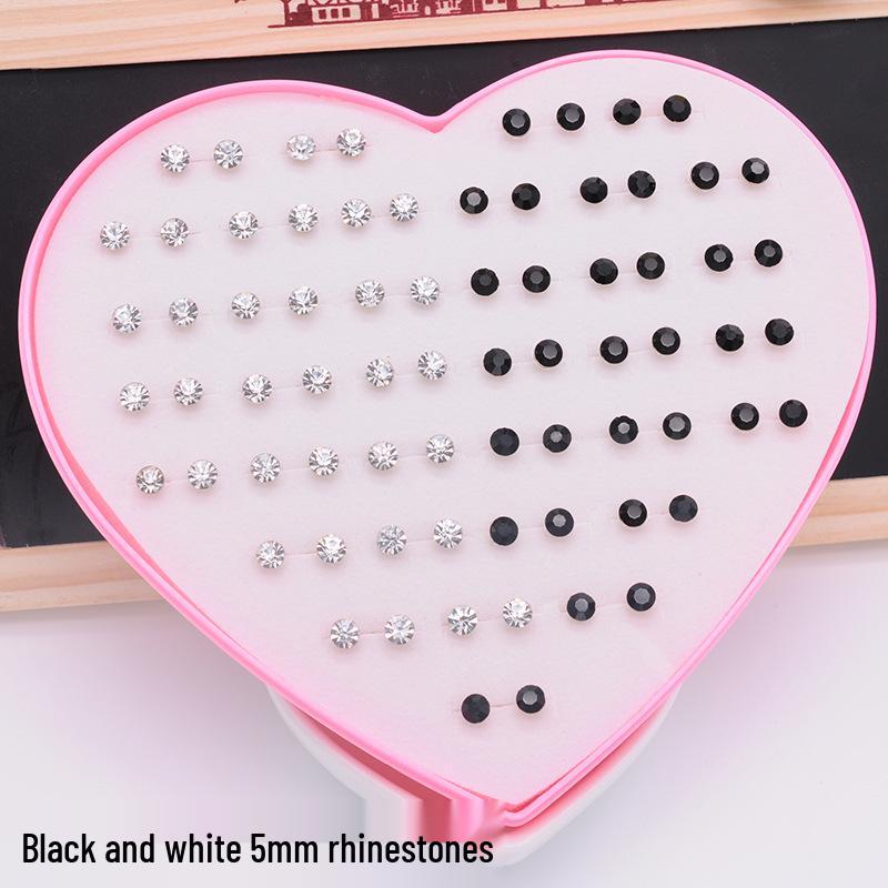 Women's Heart Stud Earrings Set in Acrylic Resin - Boxed Jewelry Accessory